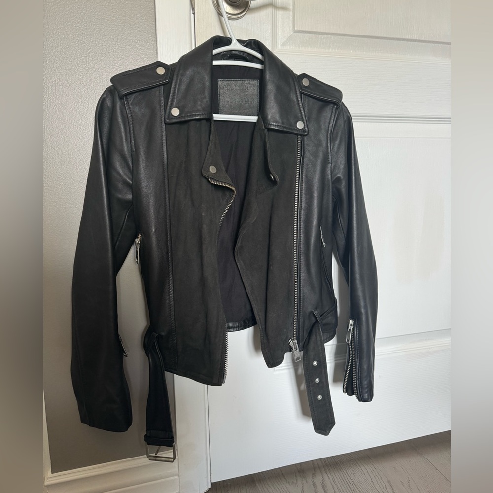 All Saints black leather jacket - great condition